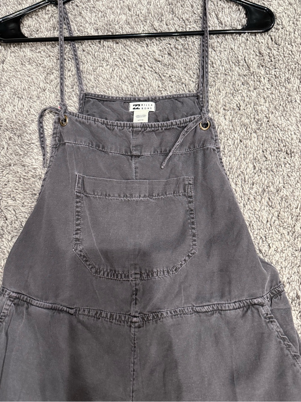 Billabong Charcoal Gray Overall Shorts - Picture 4 of 4